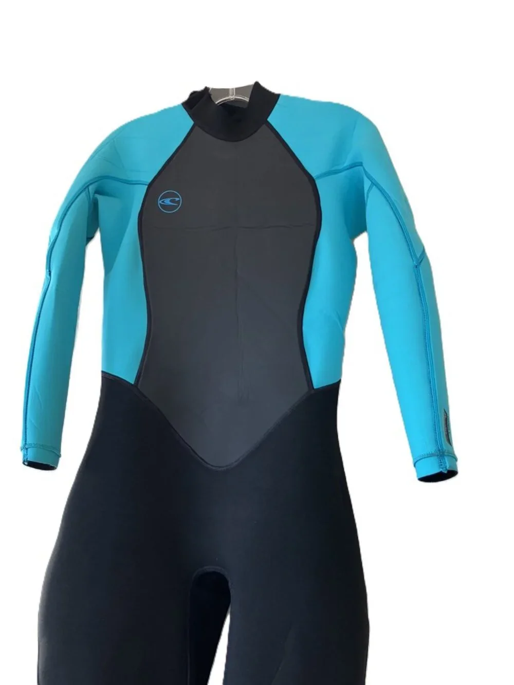 O’Neill Women’s Reactor-2 3/2mm Back Zip Full Wetsuit Size 10 Black Aqua